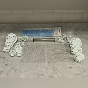 Fondant punch cutters and impression mats